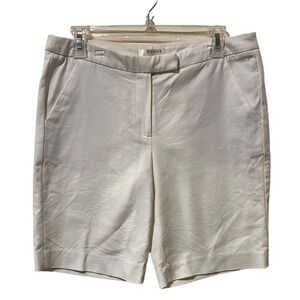 Kenar Womens White Bermuda Shorts Stretch Cotton Size 6 Classic Summer Staples